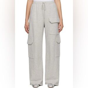 Agolde Heather Gray Wide-Leg Cargo Sweatpants